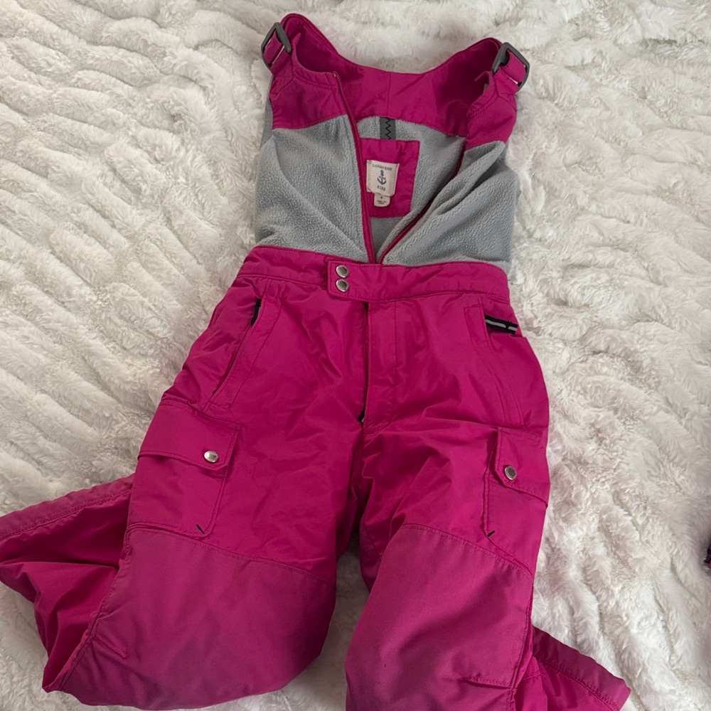 Lands' End Pink Snow Bib